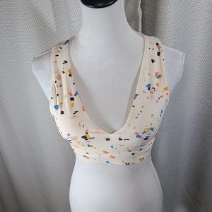 Fabletics On-The-Go Midi Medium Impact Sports Bra Terrazzo Size Small